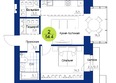 Вита-парк, 2 оч. 2 корпус: Планировка 2-комн 54,4 м²