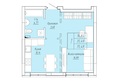 Огни, дом 2: Планировка 1-комн 35,48, 35,5 м²