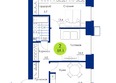 Вита-парк, 1 оч. 4 корпус: Планировка 2-комн 59,1 м²