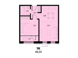 Продается 2-комнатная квартира ZATON (ЗАТОН), б/с 1, 46.24 м², 4103790 рублей