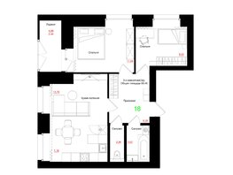 Продается 3-комнатная квартира ЖК Соцветие, дом 5.4, 58.46  м², 8476700 рублей