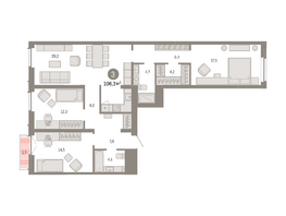 Продается 3-комнатная квартира ЖК Европейский берег, дом 45, 106.31  м&sup2;, 16010000 рублей