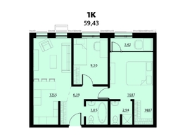 Продается 3-комнатная квартира ZATON (ЗАТОН), б/с 1, 59.43 м², 5467560 рублей