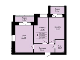 Продается 2-комнатная квартира ЖК Бердские кварталы, дом 3.3, 55.9 м², 4800000 рублей