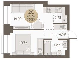 Продается 2-комнатная квартира ЖК Urban-peaks (Городские вершины), 36.25  м², 5410400 рублей