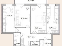 Продается 3-комнатная квартира ЖК Берёзка, дом 1, 86.12  м², 11798000 рублей