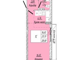 Продается 1-комнатная квартира ЖК На 2-й Дачной, 28  м², 6162200 рублей