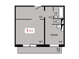 Продается 1-комнатная квартира КБС. Берег. дом 1, стр. 1, 42 м², 3200000 рублей