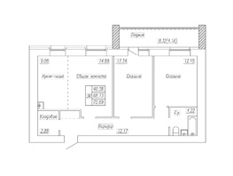 Продается 3-комнатная квартира ПЕТРА СУХОВА, 34, 72.89 м², 4154730 рублей