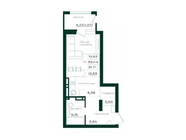 Продается 1-комнатная квартира ЛОКОМОТИВ, подъезд 1 и 2 , 31.93 м², 2809840 рублей