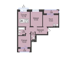 Продается 3-комнатная квартира ЦИВИЛИЗАЦИЯ, дом 1, этап 1.2, 68.41 м², 5472800 рублей