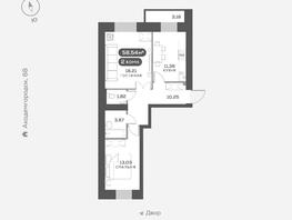 Продается 2-комнатная квартира ЖК Академгородок, дом 3, 58.54  м², 8800000 рублей