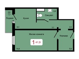 Продается 1-комнатная квартира ЖК Мичурино, дом 2 строение 7, 41.9  м², 4850000 рублей
