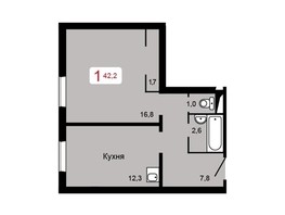 Продается 1-комнатная квартира ЖК Мичурино, дом 2 строение 1, 42.2  м², 4600000 рублей