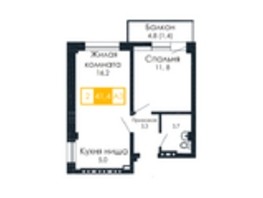 Продается 2-комнатная квартира ЖК Мичуринские аллеи, дом 1, 41.4  м², 5200000 рублей