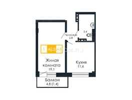 Продается 1-комнатная квартира ЖК Мичуринские аллеи, дом 1, 40.2  м², 4990000 рублей
