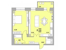 Продается 2-комнатная квартира ЖК Пушкин, 64.01  м², 9200000 рублей