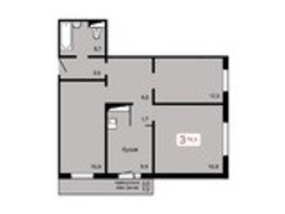 Продается 3-комнатная квартира ЖК Мичурино, дом 2 строение 4, 78.3  м², 8064900 рублей
