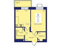 Продается 1-комнатная квартира ЖК Univers (Универс), 2 квартал, 36.2  м², 5850000 рублей