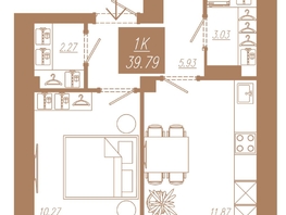 Продается 1-комнатная квартира ЖК АЙВАЗОВSKY (АЙВАЗОВСКИЙ), 1, 39.79  м², 6366400 рублей