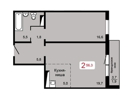 Продается 2-комнатная квартира ЖК Мичурино, дом 2 строение 5, 56.3  м², 5200000 рублей