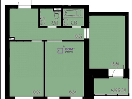 Продается 2-комнатная квартира ЖК Хвоя, 2 этап, дом 3, 60.66  м², 9050000 рублей