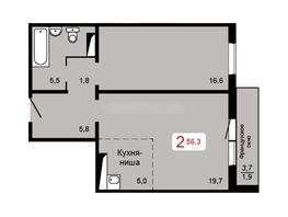 Продается 2-комнатная квартира ЖК Мичурино, дом 2 строение 1, 56.3  м², 5700000 рублей