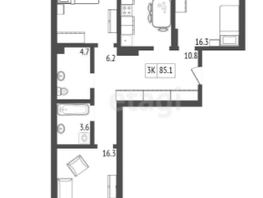 Продается 3-комнатная квартира ЖК Прогресс-квартал Перемены, дом 1, 85 м², 11000000 рублей