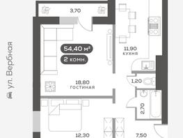 Продается 2-комнатная квартира ЖК Белый квартал на Свободном, дом 3, 54.4  м², 8500000 рублей