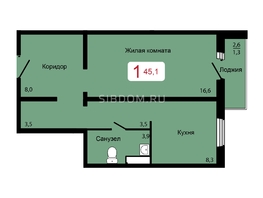 Продается 1-комнатная квартира ЖК Мичурино, дом 2 строение 6, 45.1 м², 4750000 рублей