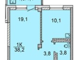 Продается 1-комнатная квартира ЖК Зеленая высотка на Калинина, 37.6 м², 4136000 рублей