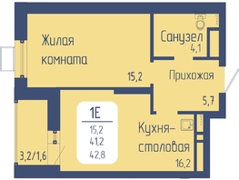 Продается 1-комнатная квартира ЖК Univers (Универс), 3 квартал, 42.8 м², 7211800 рублей