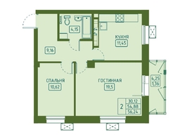 Продается 2-комнатная квартира ЖК Univers (Универс), 4 квартал, 56.24 м², 9110880 рублей
