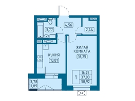 Продается 1-комнатная квартира ЖК Univers (Универс), 5 квартал, 38.92 м², 6616400 рублей