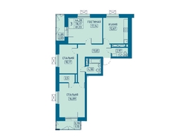 Продается 3-комнатная квартира ЖК Univers (Универс), 5 квартал, 81.33 м², 11711520 рублей