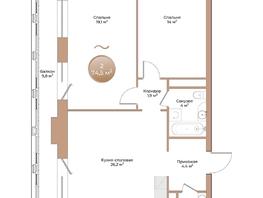 Продается 2-комнатная квартира ЖК Небо над Енисеем, 74.5 м², 11696500 рублей