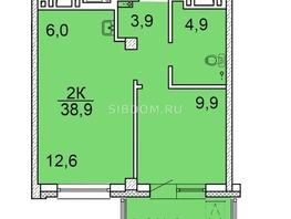 Продается 2-комнатная квартира ЖК Зеленая высотка на Калинина, 38.8  м², 5044000 рублей
