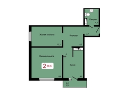 Продается 2-комнатная квартира ЖК Мичурино, дом 2 строение 7, 58.5 м², 6200000 рублей