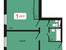 Продается 1-комнатная квартира ЖК КБС. Берег, дом 5 строение 2, 42  м², 5836000 рублей