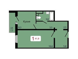 Продается 1-комнатная квартира ЖК КБС. Берег, дом 7 строение 5, 41.8  м², 6019200 рублей