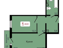 Продается 1-комнатная квартира ЖК КБС. Берег, дом 7 строение 6, 43.9  м², 6423500 рублей