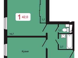 Продается 1-комнатная квартира ЖК КБС. Берег, дом 5 строение 3, 42 м², 6136000 рублей