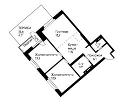 Продается 3-комнатная квартира ЖК Ранвэй, 70.9  м&sup2;, 12187710 рублей