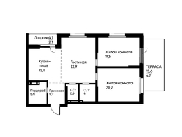 Продается 3-комнатная квартира ЖК Runway (Ранвей), 99.6 м², 15797257 рублей