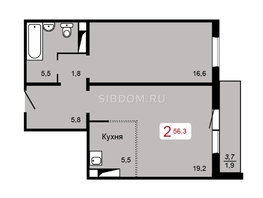 Продается 2-комнатная квартира ЖК Мичурино, дом 2 строение 1, 56.3 м², 5800000 рублей