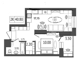 Продается 2-комнатная квартира ЖК На Дудинской, дом 4, 40.8  м&sup2;, 6950000 рублей
