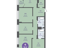 Продается 4-комнатная квартира ЖК Прогресс-квартал Перемены, дом 3, 92.7  м², 12467000 рублей