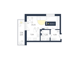 Продается 1-комнатная квартира ЖК Живём, Квартал 6.2, дом 2, 38.93  м², 4504201 рублей