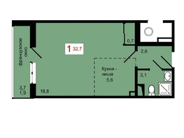 Продается 1-комнатная квартира ЖК КБС. Берег, дом 7 строение 1, 32.7  м², 4800000 рублей