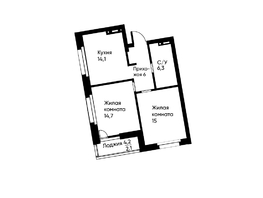 Продается 2-комнатная квартира Октябрьская ул, 57.4  м², 9504579 рублей